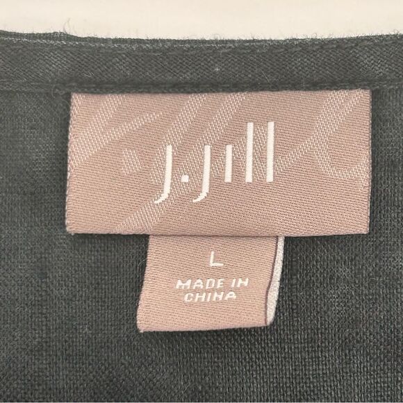 J.Jill embellished 100% linen sleeveless charcoal washed black top size large - Picture 5 of 6